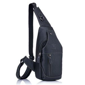 Men's Sling Bag Leather Chest Shoulder Backpack Cross Body Purse💘